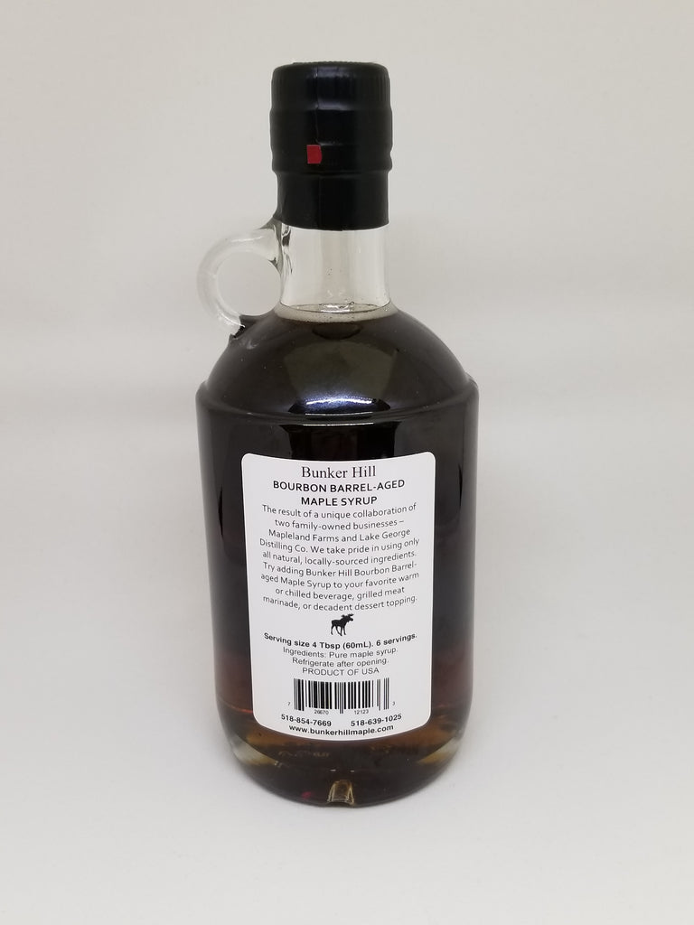 Bunker Hill Bourbon Barrel-Aged Pure Maple Syrup - rear label view