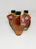 Mapleland Farms Maple Syrup in Leaf Embossed Bottle Multiple Small Bottles